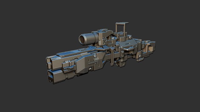 Sci-Fi Rifle Modello 3D .c4d .max .obj .3ds .fbx .stl .blend 