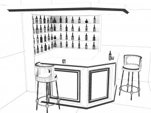 Corner Bar 3D Model
