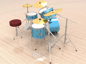Drum Set 4K 3D Model