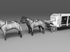 Funeral Carriage 3D Model