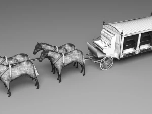 Funeral Carriage 3D Model
