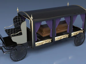 Funeral Carriage 3D Model