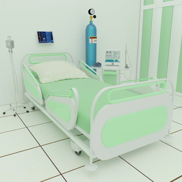 Intensive Care Unit 3 - 4K 3D 모델 .c4d .max .obj .3ds .fbx .stl .blend