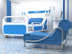 Hospital Room 4 - 4K 3D Model