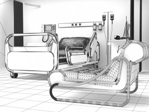 Hospital Room 4 - 4K 3D Model