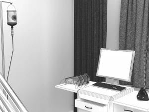Hospital Room 4 - 4K 3D Model