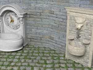 Wall Fountains Collection 4K 3Dモデル