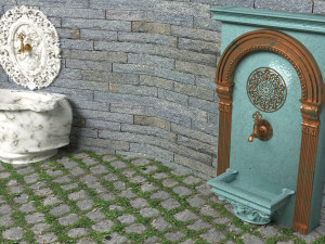 Wall Fountains Collection 4K 3Dモデル