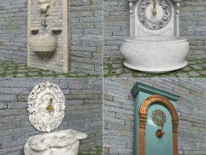 Wall Fountains Collection 4K 3D Model