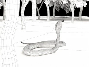 Spectacled Cobra 4K 3D Model