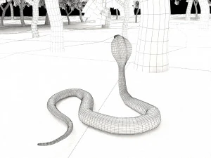 Spectacled Cobra 4K 3D Model