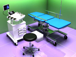 超音波検査室 2 3Dモデル