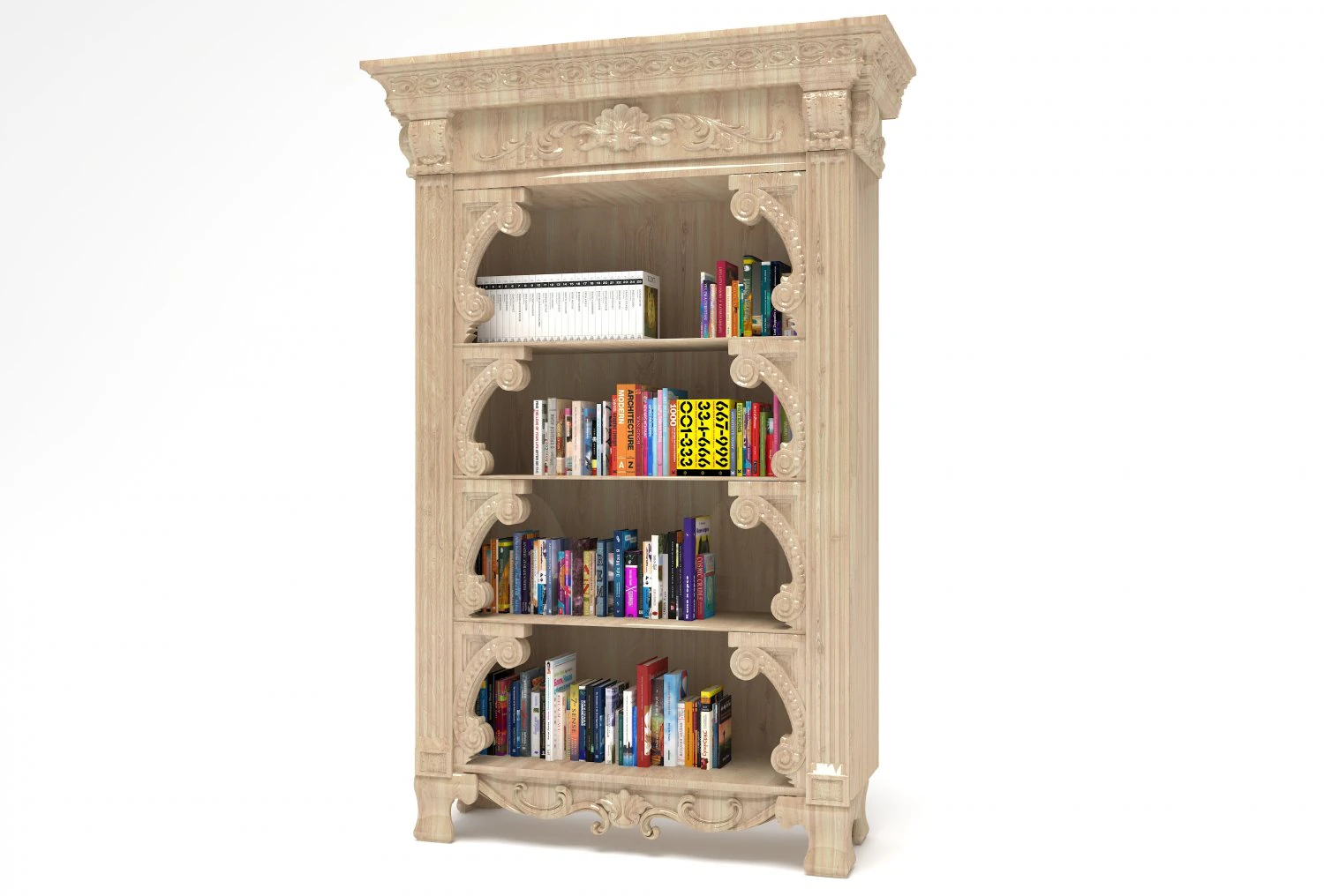Bookcase 3D Model .c4d .max .obj .3ds .fbx .stl .blend 