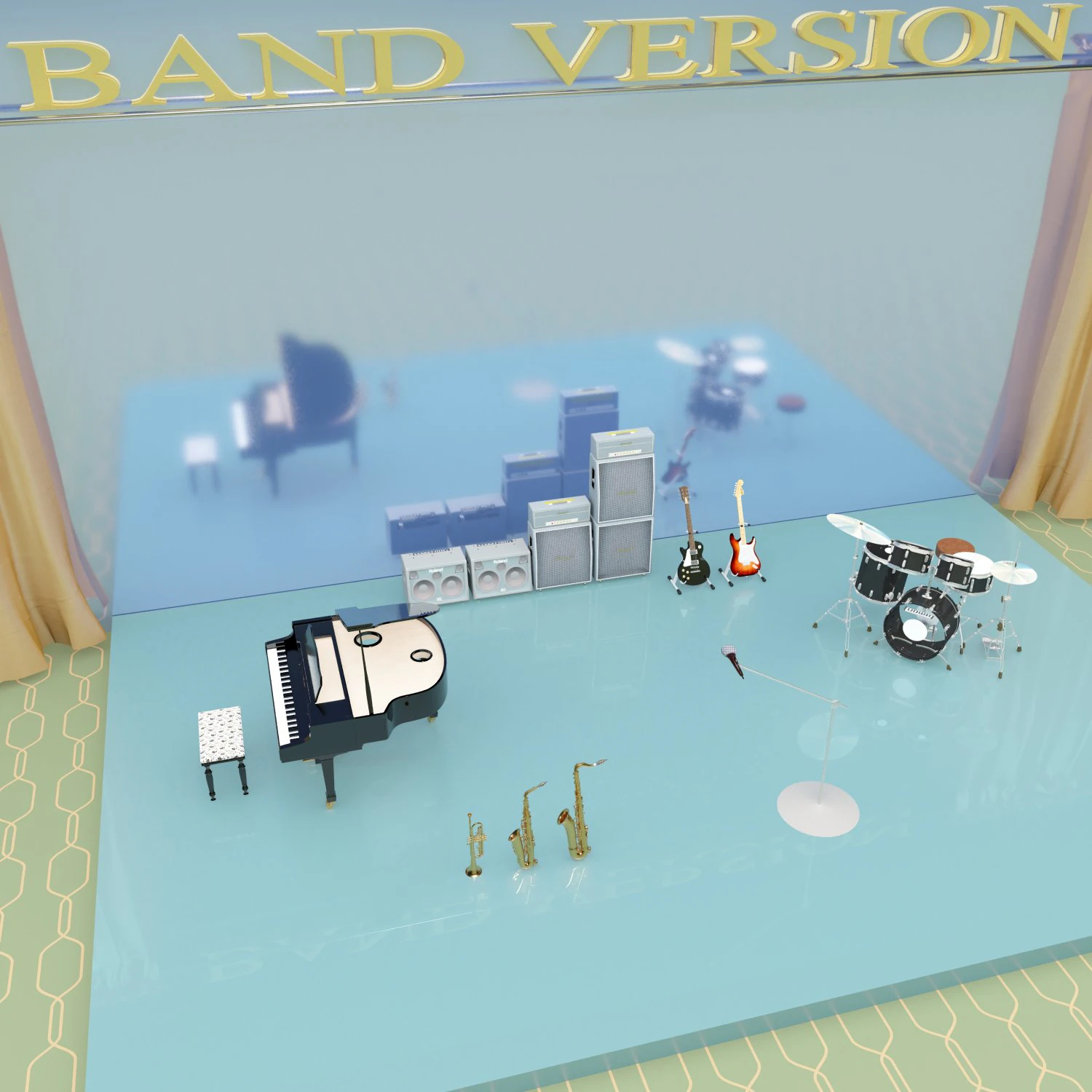 Band Version 2 3D Model .c4d .max .obj .3ds .fbx .stl .blend 