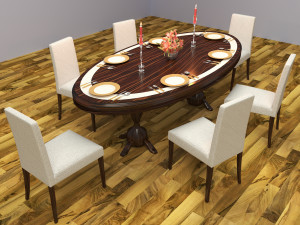 Dinner Table 4K Modelo 3D