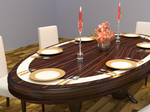 Dinner Table 4K 3D 모델
