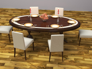 Dinner Table 4K 3D 모델