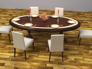Dinner Table 4K 3D Model