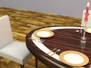 Dinner Table 4K 3D Model