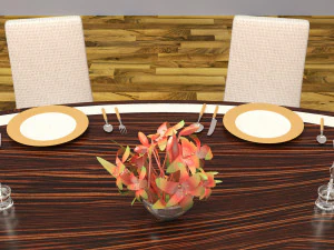 Dinner Table 4K 3D Model