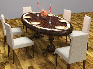 Dinner Table 4K 3D Model