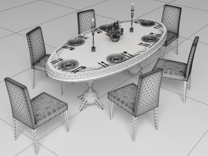Dinner Table 4K 3D 모델