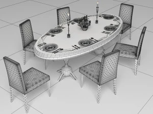 Dinner Table 4K 3D Model