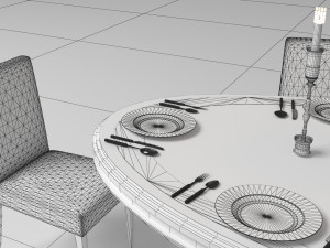 Dinner Table 4K 3D 모델