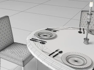 Dinner Table 4K 3D Model