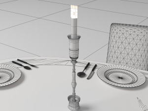 Dinner Table 4K 3D 모델