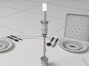 Dinner Table 4K 3D Model