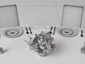 Dinner Table 4K 3D 모델