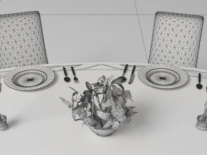 Dinner Table 4K 3D Model