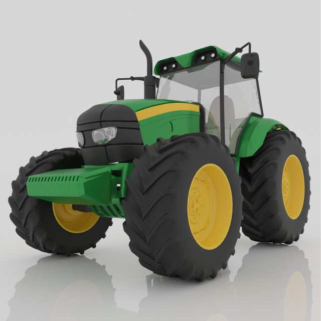 Farm Tractor 4K 3D 模型 .c4d .max .obj .3ds .fbx .stl .blend 