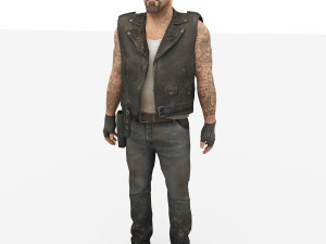 Chopper Biker 4K 3D Model
