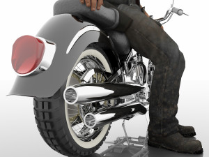 Chopper Biker 4K 3D Model