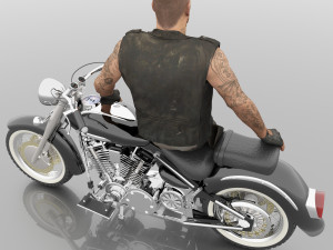 Chopper Biker 4K 3D Model
