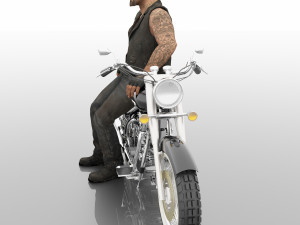 Chopper Biker 4K 3D Model