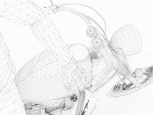 Chopper Biker 4K 3D Model