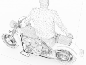 Chopper Biker 4K 3D Model