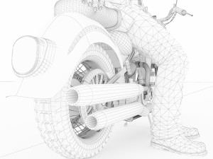 Chopper Biker 4K 3D Model