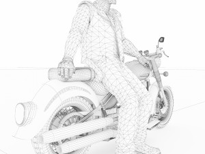 Chopper Biker 4K 3D Model