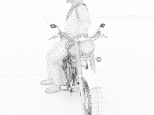 Chopper Biker 4K 3D Model