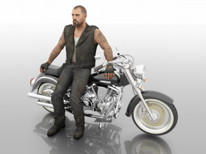 Chopper Biker 4K 3D Model