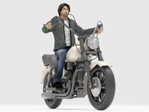 Chopper Biker 2 3D Model