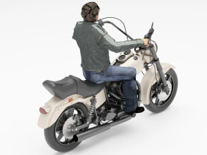 Chopper Biker 2 3D Model