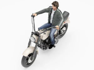 Chopper Biker 2 3D Model