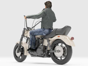 Chopper Biker 2 3D Model