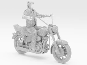 Chopper Biker 2 3D Model