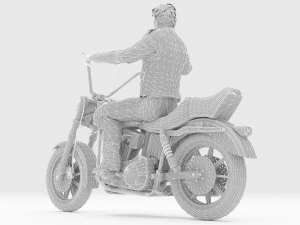 Chopper Biker 2 3D Model